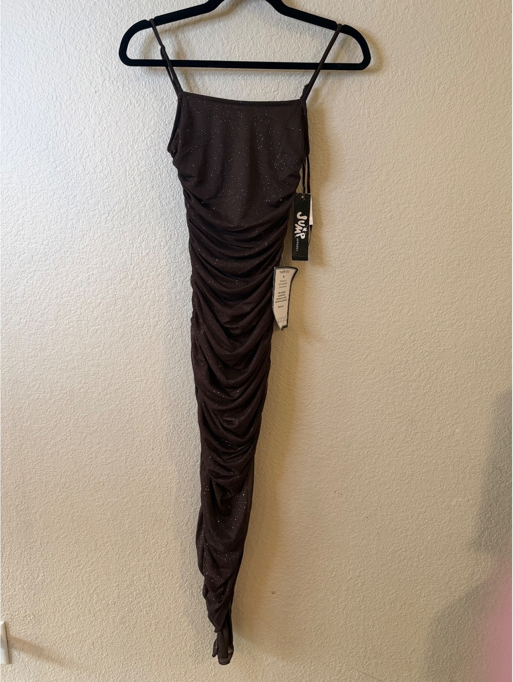 Juniors XS Chocolate Glitter Form Fitting Homecoming/prom dress